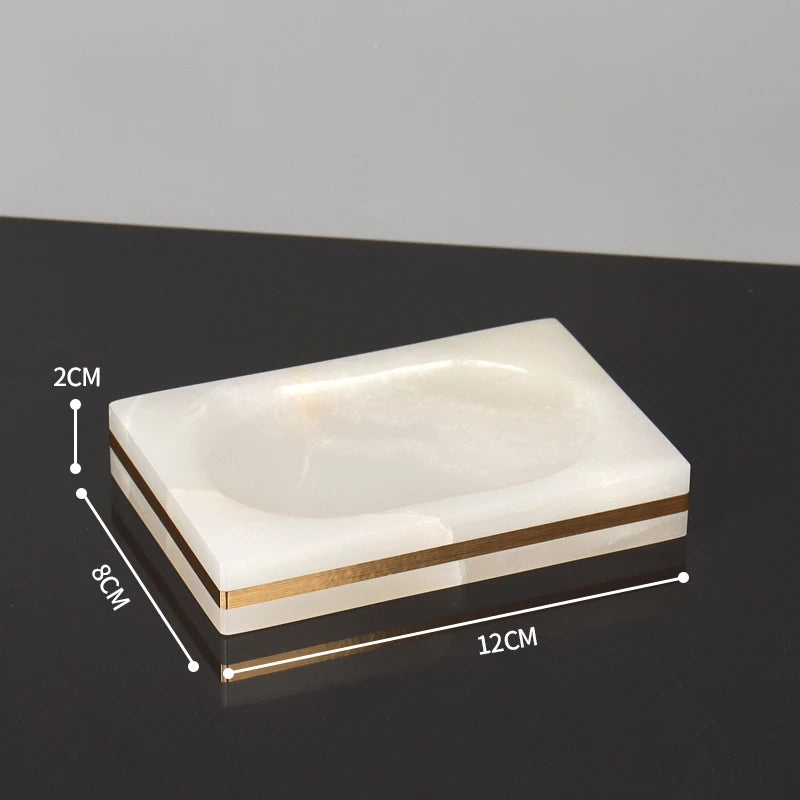 White Onyx Natural Marble Bathroom Accessory Set M28