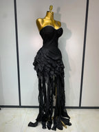 Women's Fashion Strapless Ruffle Bandage Mini Party Dress