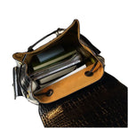 Unisex Fashion Genuine Leather Crocodile Pattern Travel Backpack