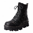 Men's Fashion Genuine Leather Handmade Punk Boots 1809
