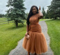 Women's Extra Puffy Tulle Aso Ebi Mermaid Maxi Dress