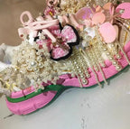 Women's Floral Pearl Beaded Tassel Daddy Sneakers C55-1