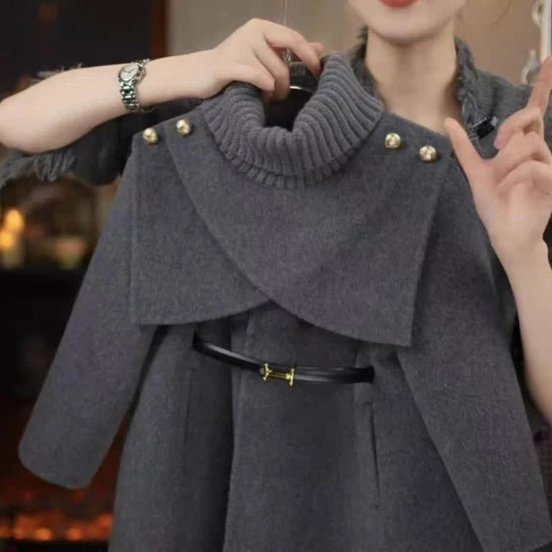 Girls' Knit Woolen Ball Gown Winter Coat
