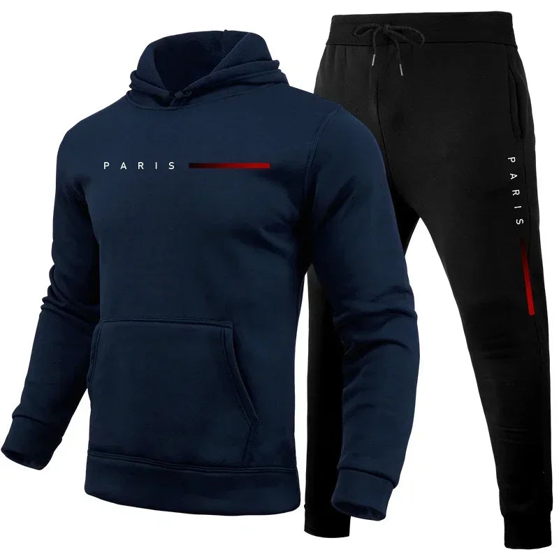Men's Casual Hoodie and Sweatpants Two Piece Tracksuit Set