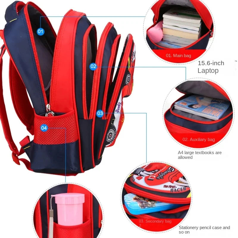 Kids' Waterproof 3D Car Preschool School Backpack