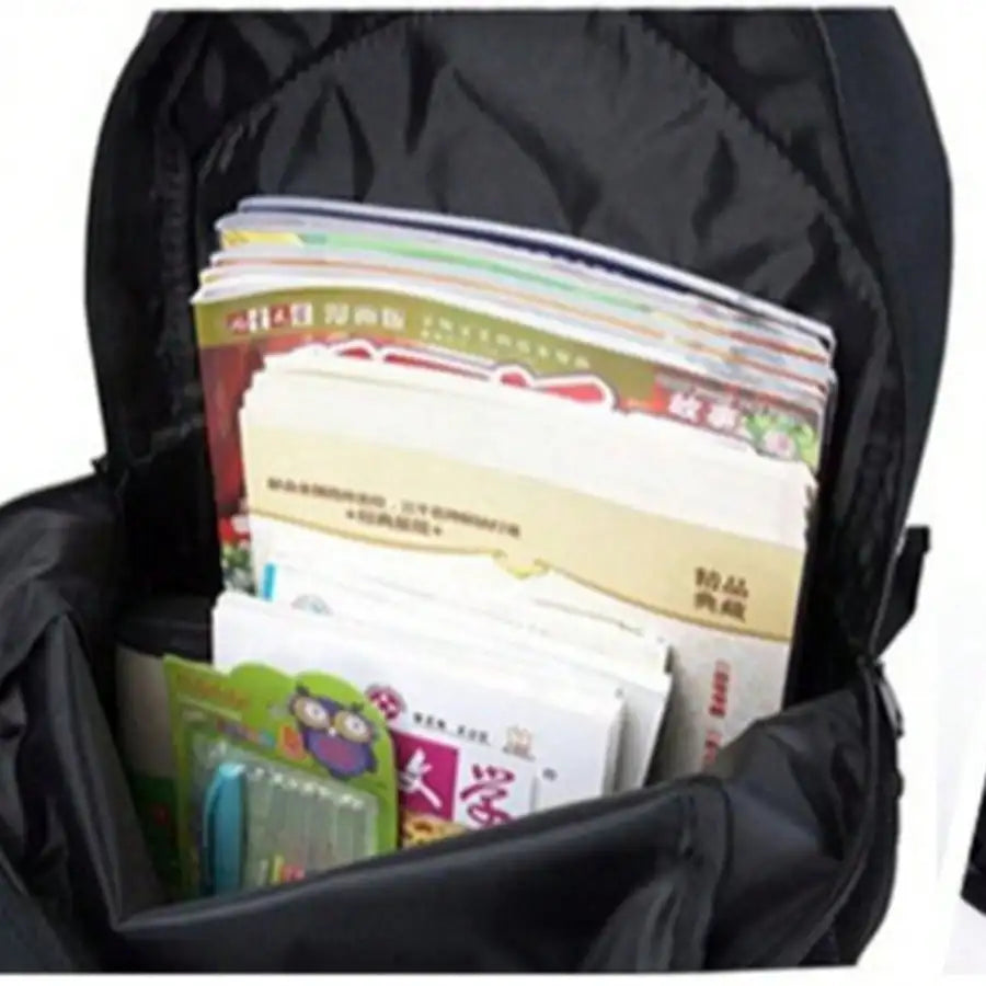 Unisex Fashionable Cartoon Backpack 3-Piece Bag Set