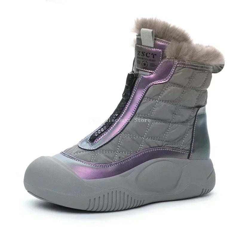 Women's Waterproof Plush Thick Sole Snow Boots