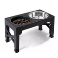 Adjustable Elevated Dog Feeder with Double Stainless Steel Bowls for All Breeds
