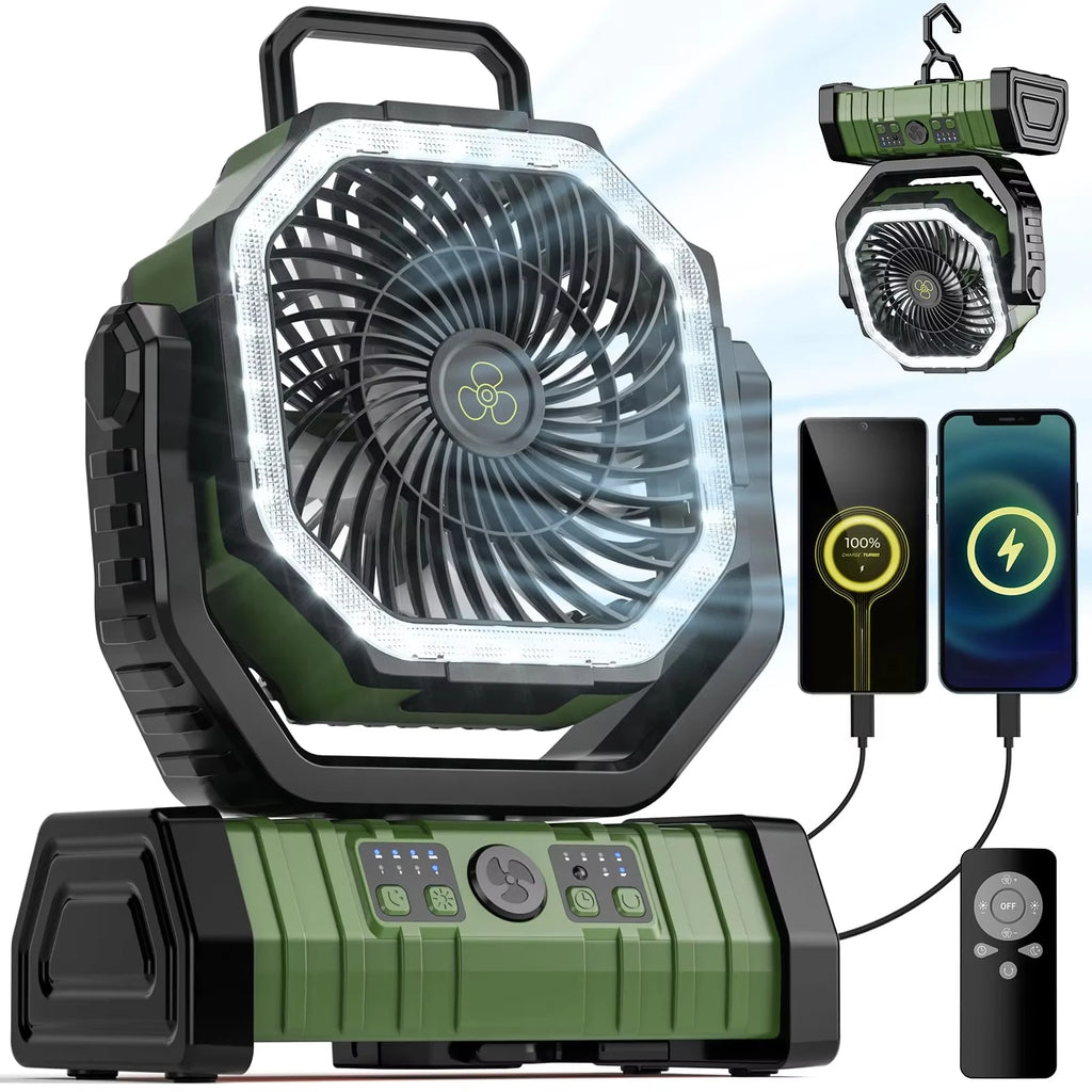 20000mAh Portable Camping Fan and Rechargeable Tent Light