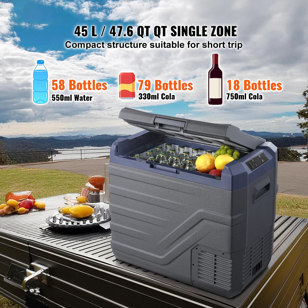 Portable Car Refrigerator and Dual Zone Freezer Cooler with Wheels