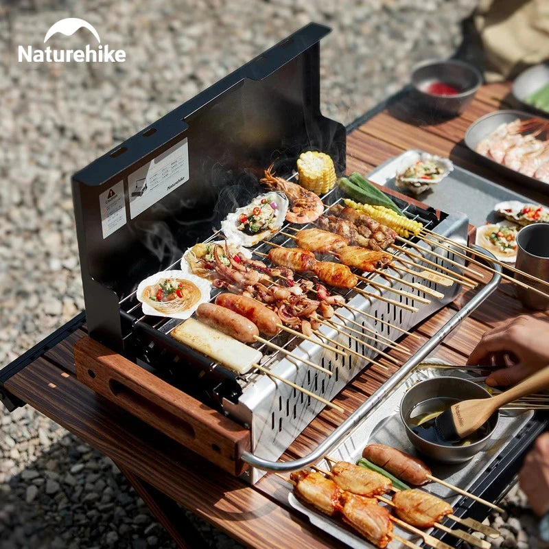 Folding Camping BBQ Grill and Stainless Steel Portable Charcoal Oven