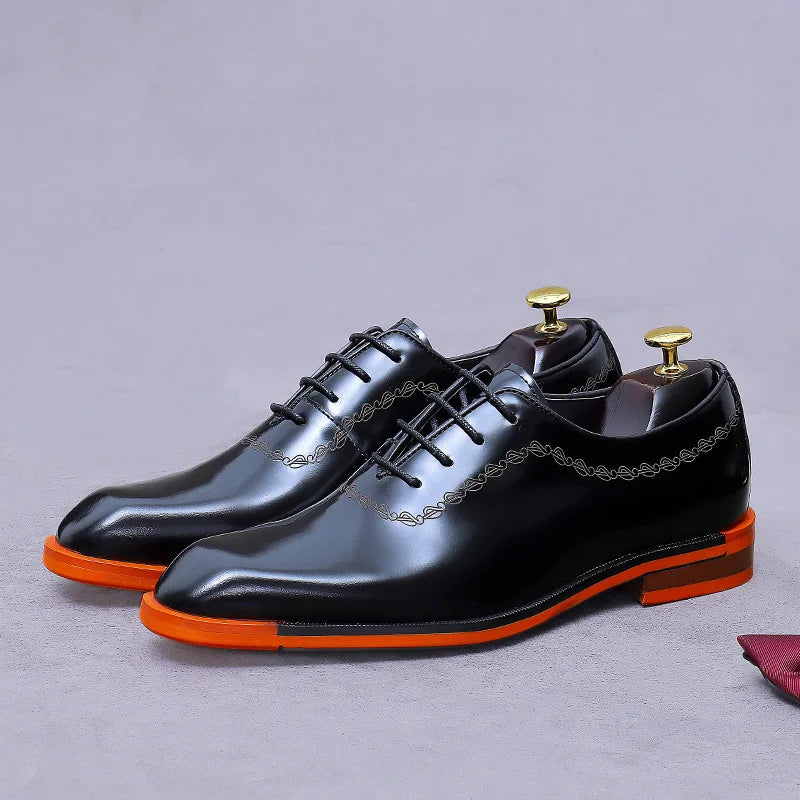 Men's Genuine Leather Low Top Dress Derby Oxfords