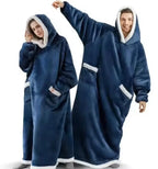 Unisex Oversized Long Flannel Blanket Hoodie Sweatshirt