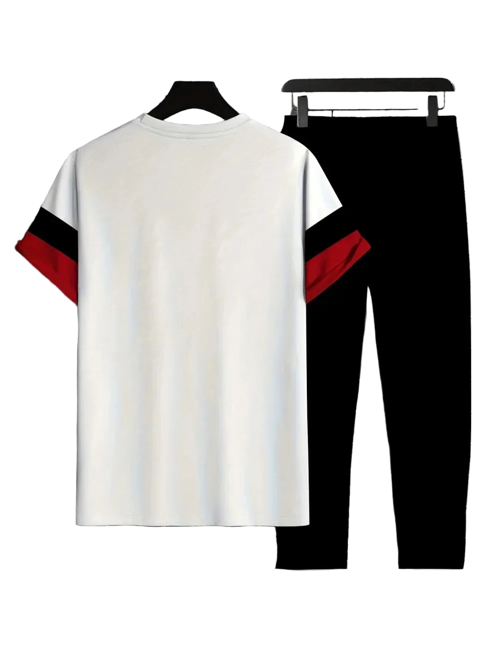 Men's Summer Striped Letter Print Breathable Round Neck T-Shirt and Shorts Set