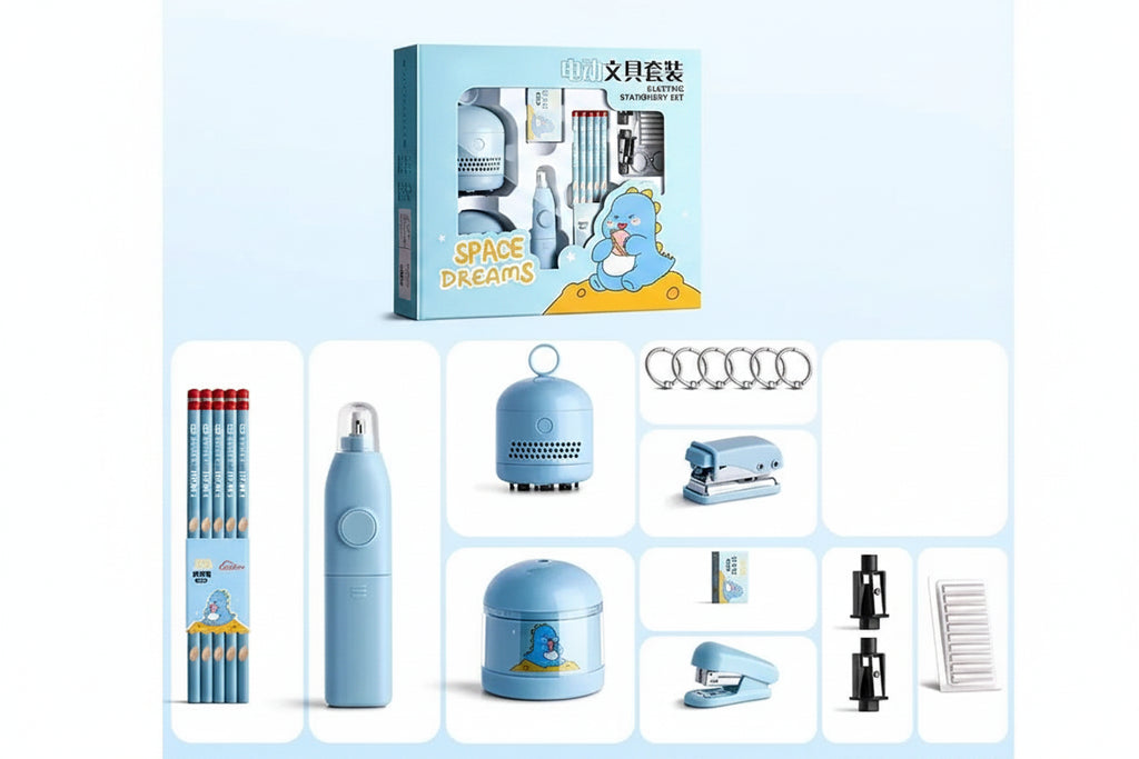 Kids' Electric Pencil Sharpener and Electronic Stationery Cleaner Kit WM819