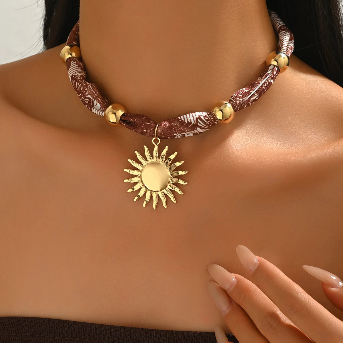 Women's Trendy Bohemian Fish Coral Beaded Wrap Pendant Necklace