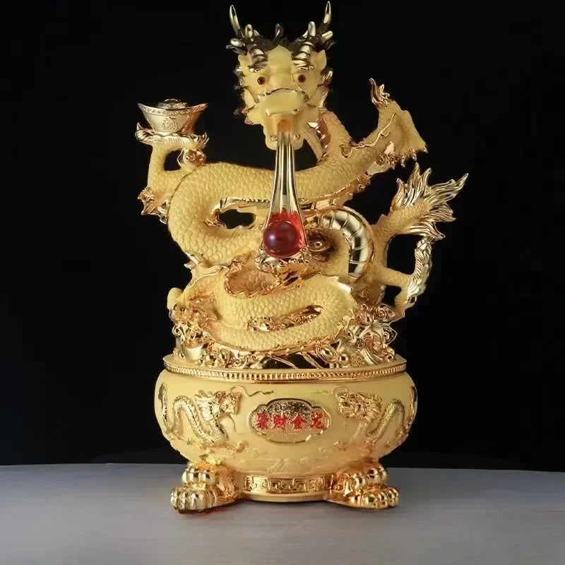 Dragon Wealth Statue and Desktop Decorative Figurine