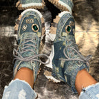 Women's Rhinestone High-Top Sneakers Diamond Lace-Up Casual Boots Thick Bottom
