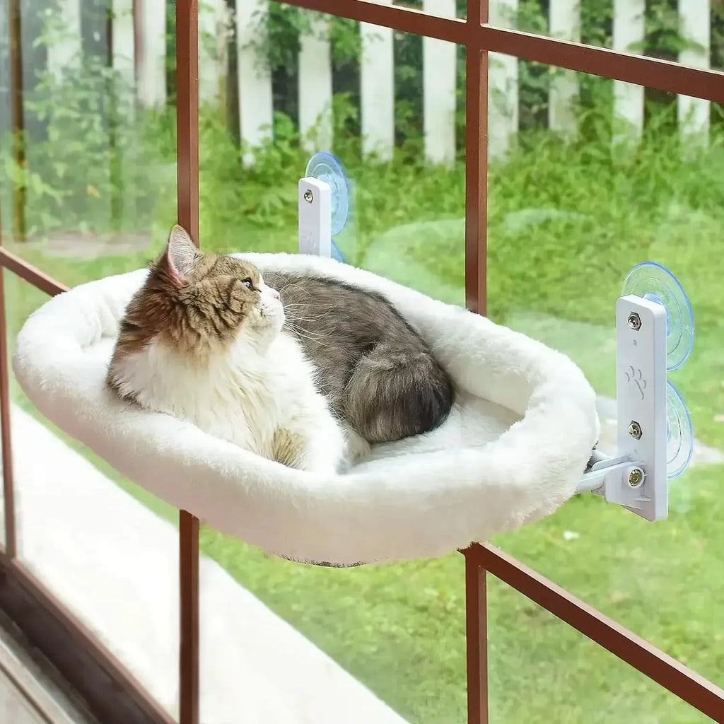 Window Cat Hammock Breathable Plush Suction Cup Foldable Pet Bed