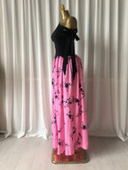 Women's Off Shoulder Floral Print Flowy Maxi Dress