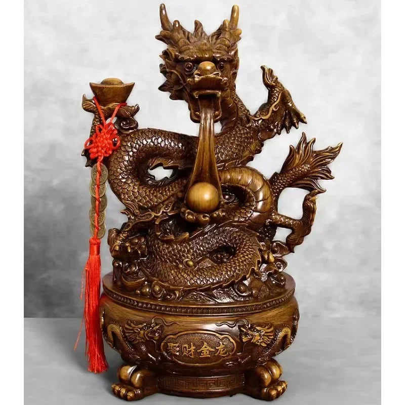 Dragon Wealth Statue and Desktop Decorative Figurine