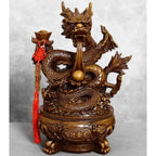 Dragon Wealth Statue and Desktop Decorative Figurine