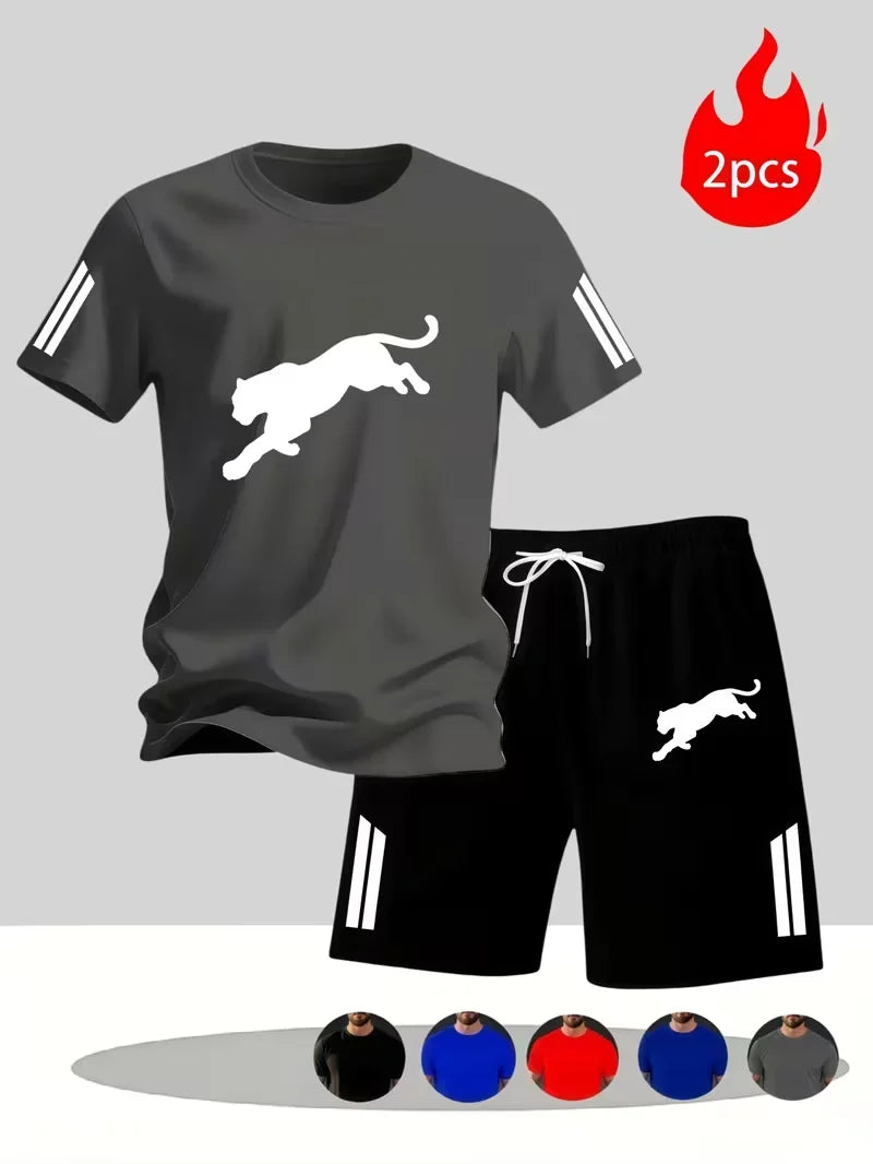 Men's Casual Summer T-Shirt and Shorts Suit Set
