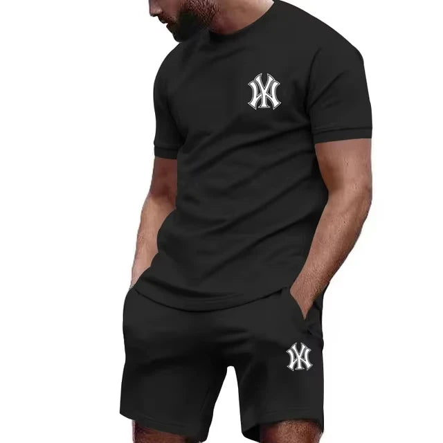Men's Casual Summer T-Shirt and Pants Suit Set