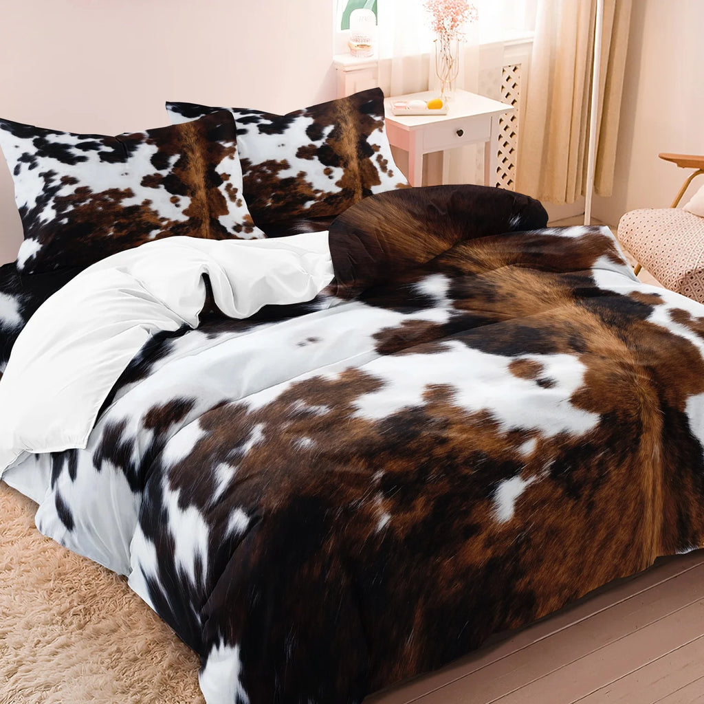 Rustic Cow Pattern Duvet Cover and Printed Bedding Set