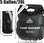 Portable Solar Heated Camping Shower with 5.3-Gallon Bag