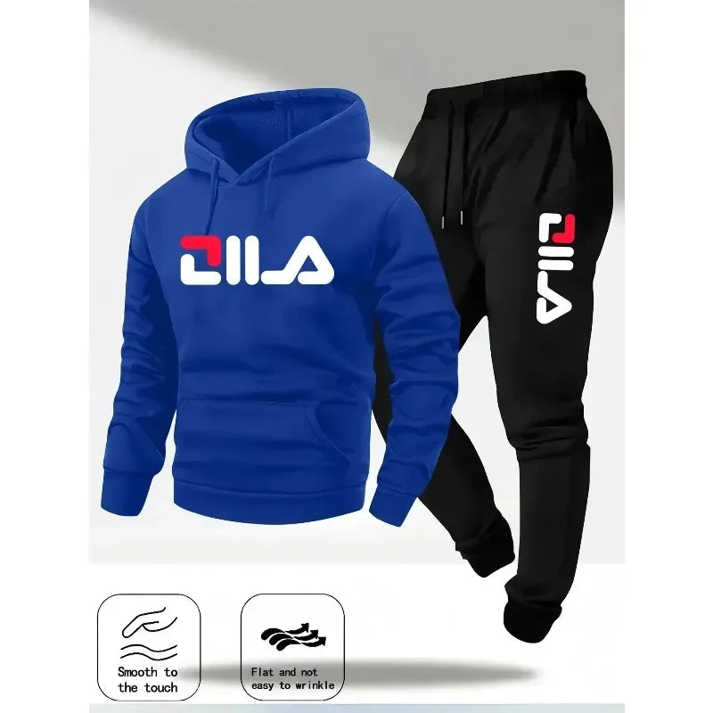 Men's Casual Hoodie and Sweatpants Two Piece Tracksuit Set