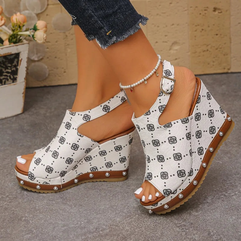 Women's Comfortable Wedge Sandals Summer Slingback Thick Sole