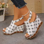 Women's Comfortable Wedge Sandals Summer Slingback Thick Sole