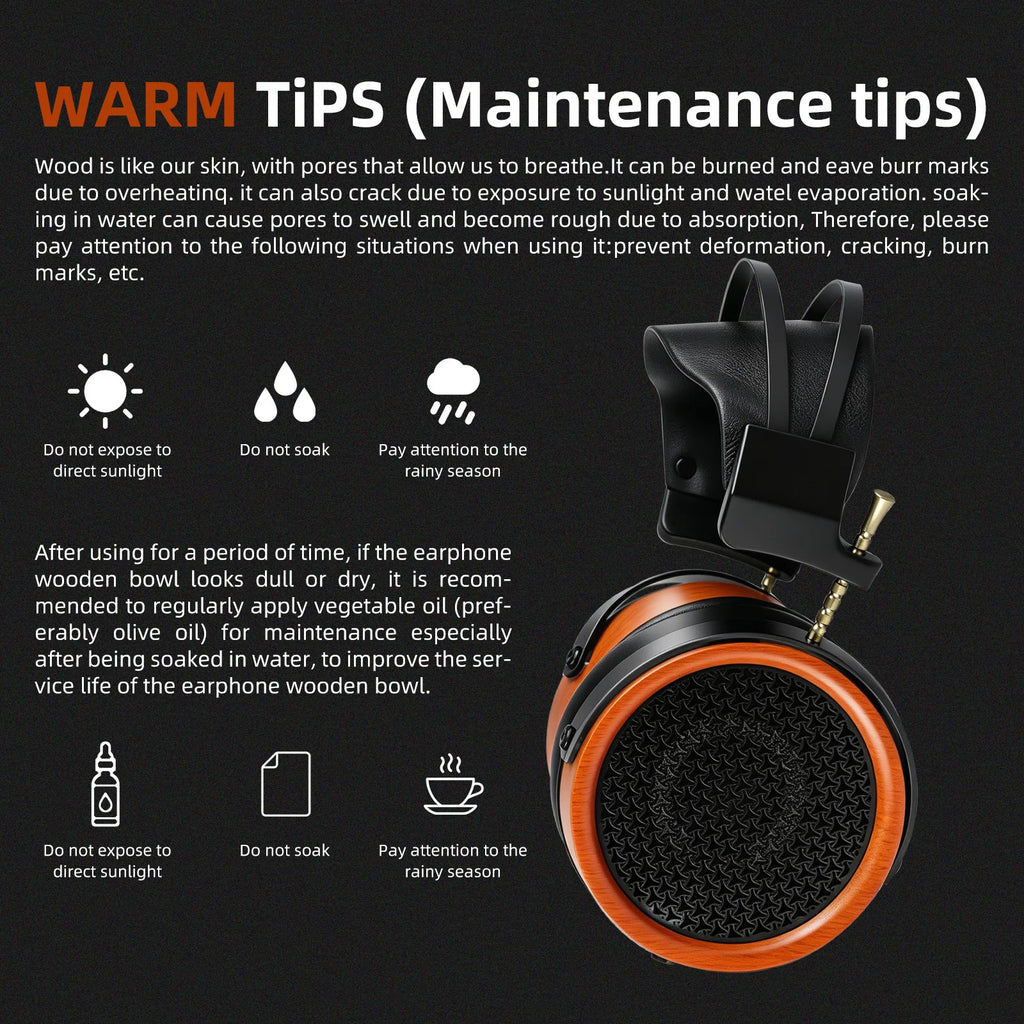 Open Back HIFI Wooden Wired Over Ear Headphones HD11