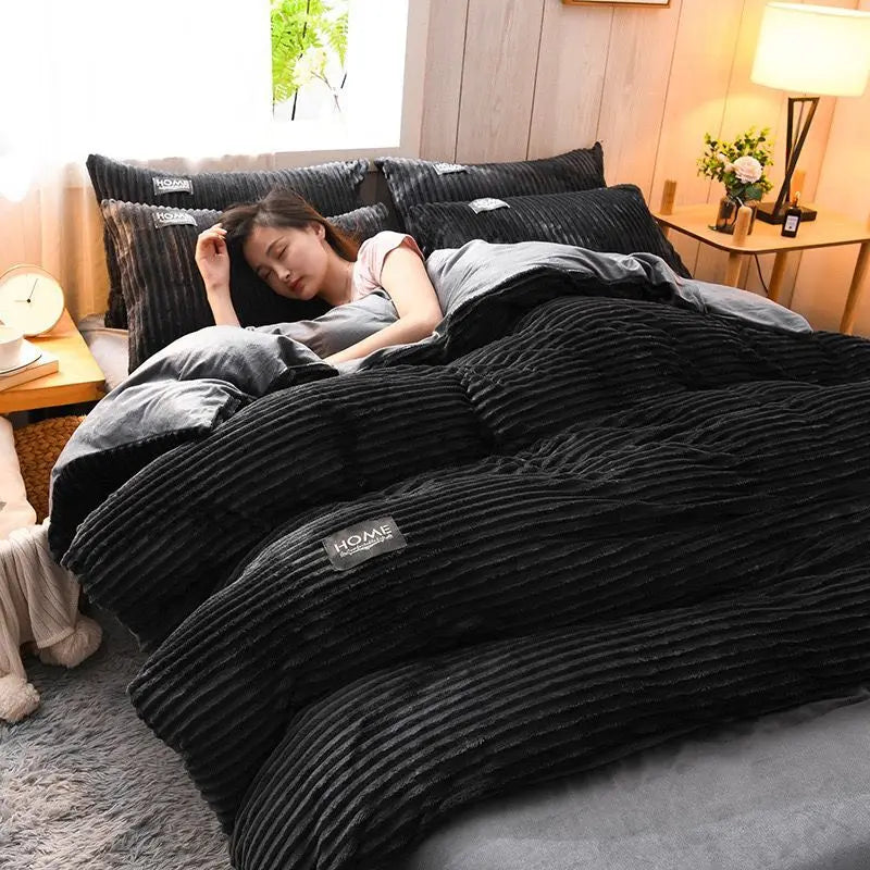 Velvet Duvet Cover and Winter Warm Quilt Bedding
