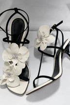 Women's Flower High Heel Slingback Dress Sandals