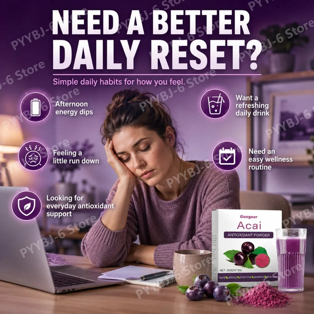 Acai Berry Antioxidant Powder Dietary Supplement Drink Mix 60g