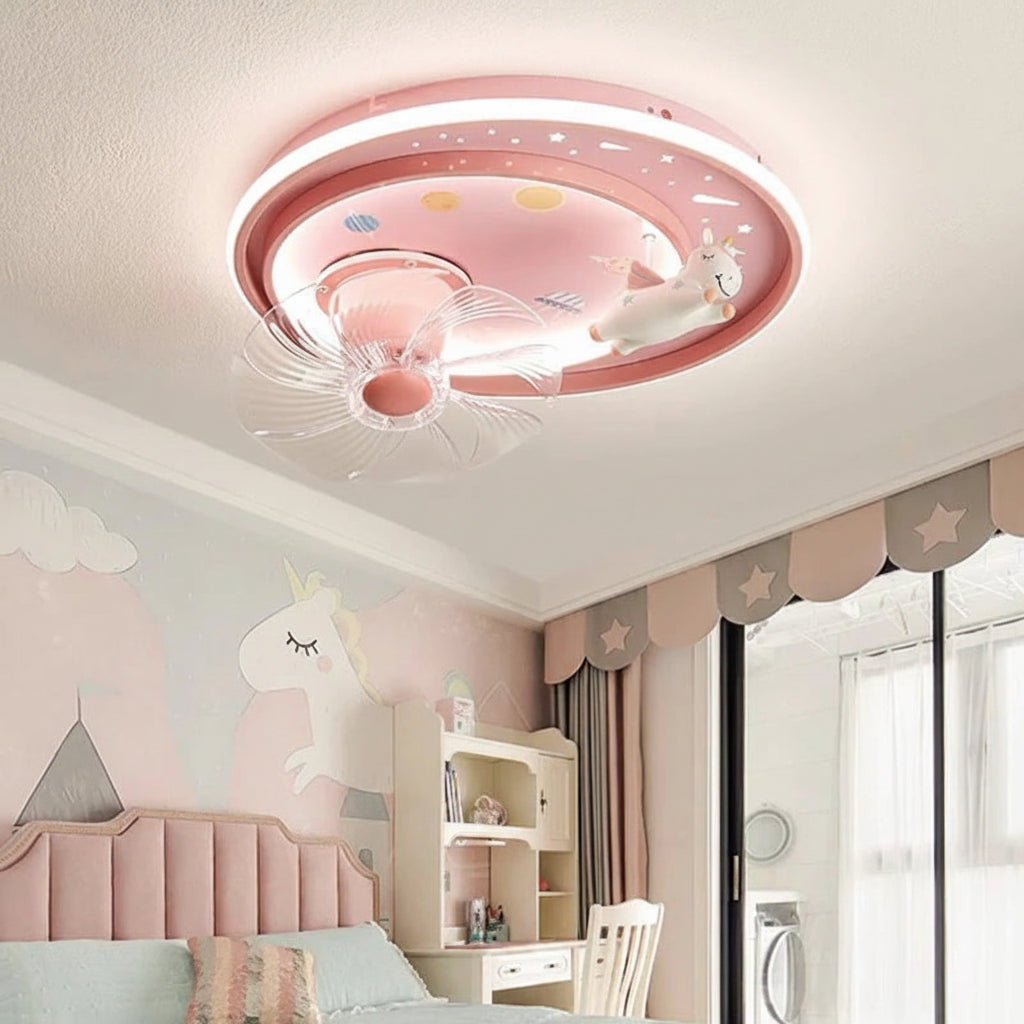 Nordic Ceiling Fan with Dimmable LED Light and Remote
