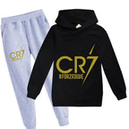 Boys' Football Print Hoodie Pants Two-Piece Set
