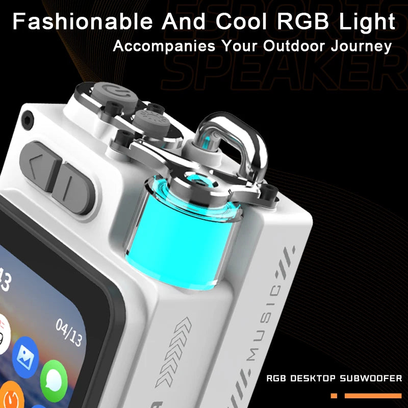 Smart Display Bluetooth 5.4 Portable Speaker with Subwoofer DK08