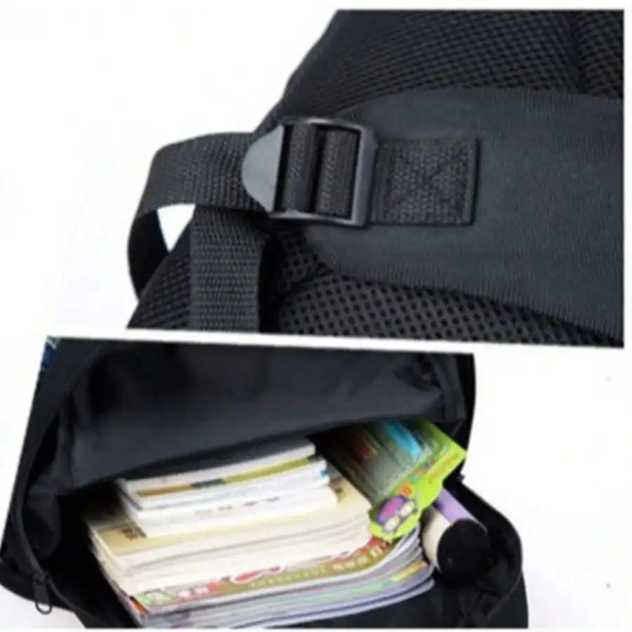 Unisex Fashionable Cartoon Backpack 3-Piece Bag Set