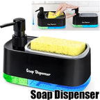 Dual Pump Soap Dispenser Set with Sponge Storage Box for Kitchen Sink