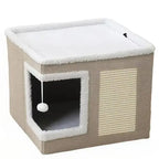 Foldable Indoor Cat House and Cave Condo Pet Bed