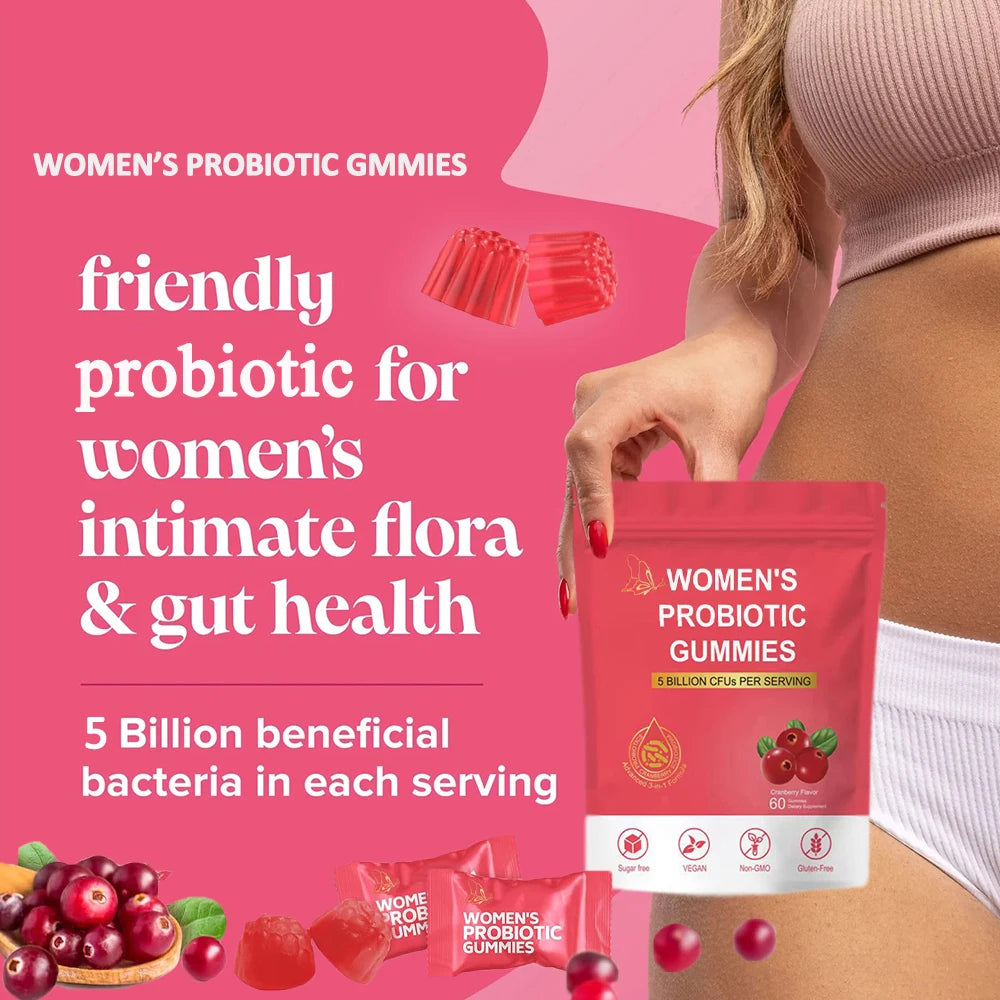 Women Feminine Balance Probiotic Gummies Gut Support