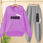 Kids' Letter Printed Hoodie Pants Two-Piece Set