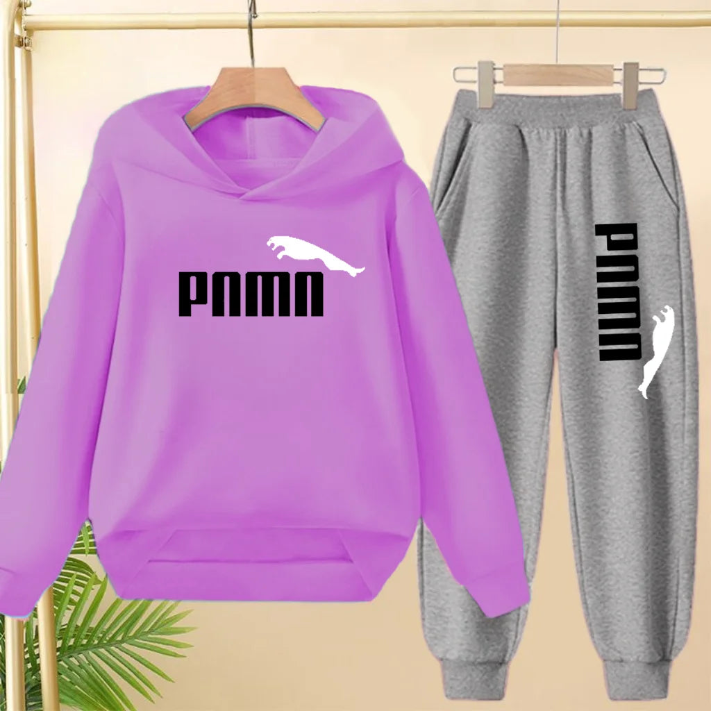 Kids' Letter Printed Hoodie Pants Two-Piece Set