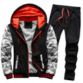 Men's Casual Thicken Thermal Hoodie and Pants Tracksuit Set