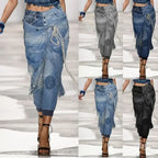 Women's Vintage Bleached Streetwear Jeans Low Waist Pencil Pants