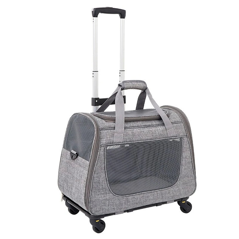 Portable Breathable Detachable Universal Wheel Pet Trolley Bag QS-008-L