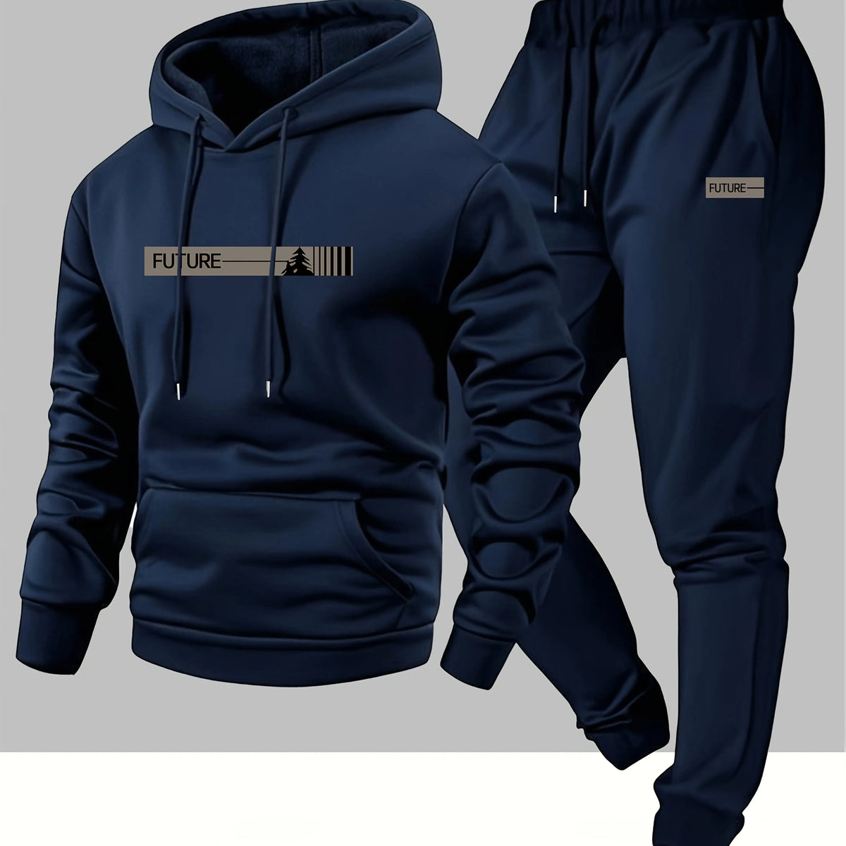 Men's Casual Hoodie and Sweatpants Two Piece Tracksuit Set